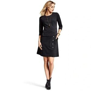 CAbi Black Utility Ponte A-Line Mini Skirt Style 3218 Size 8